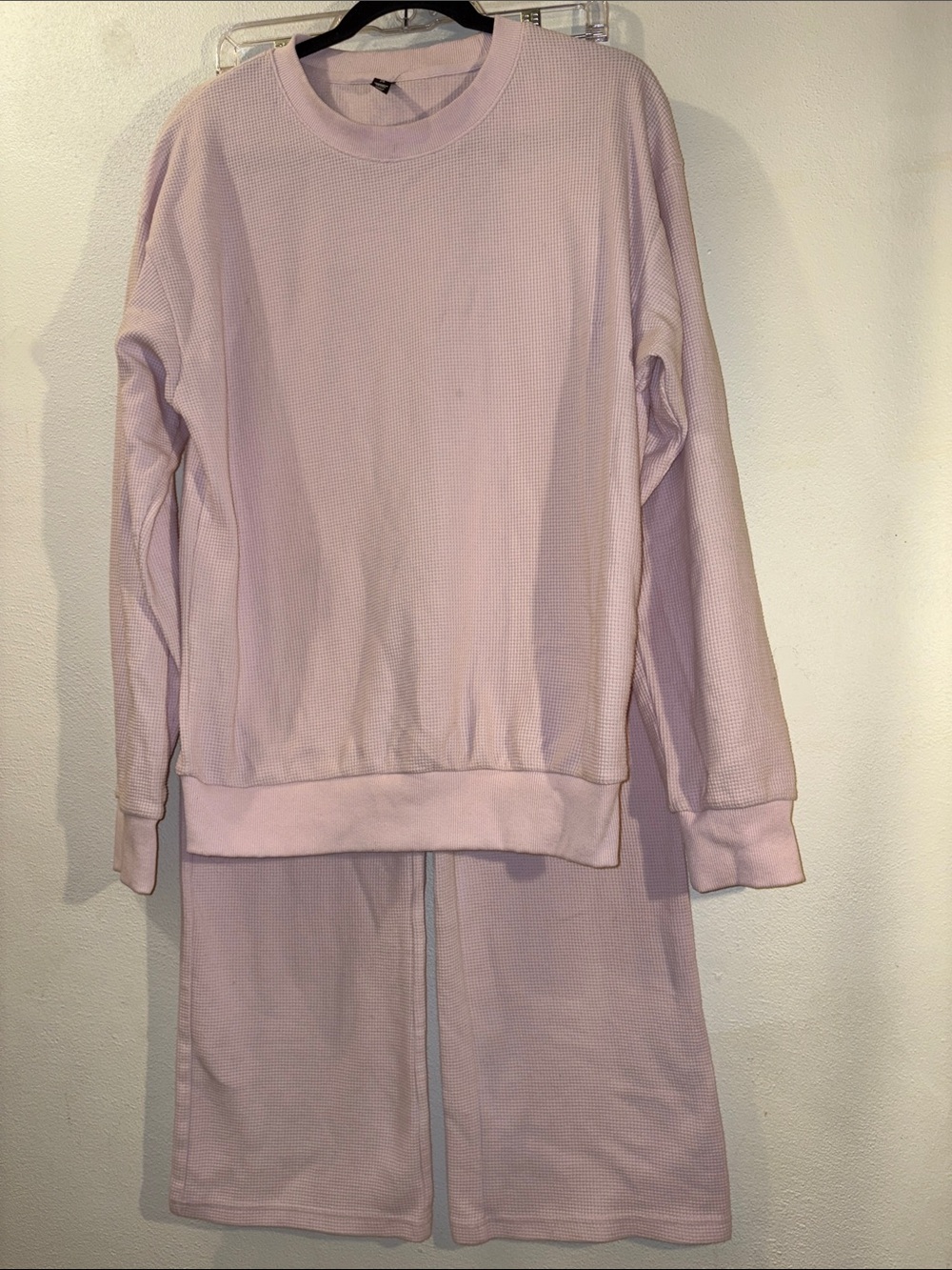 Comfrt Women's size small Light Pink Waffle-Knit Lounge set